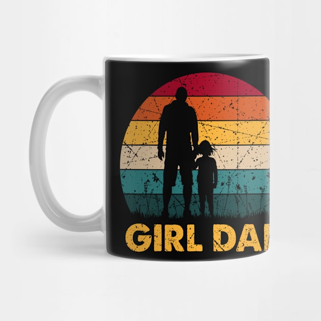 Girl dad vintage sunset tshirt father's day gift t-shirt by Venicecva Tee